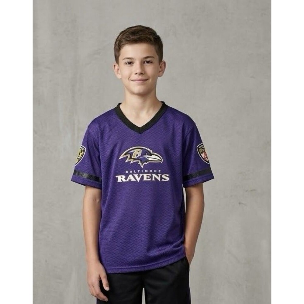 Franklin Youth Boys Medium Baltimore Ravens NFL Football Mesh Jersey Purple
